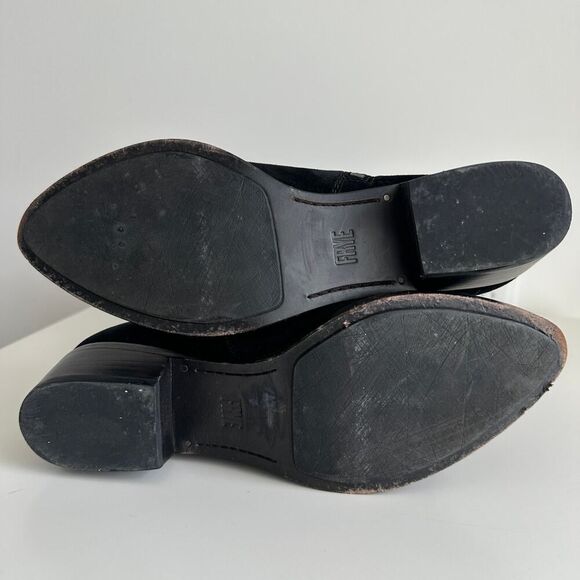 FRYE Boots Womens 6.5 Black Over The Knee Suede Leather Ray Grommet Studded - Picture 14 of 15